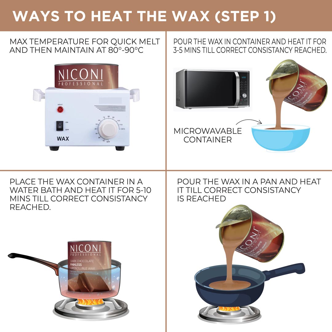 NICONI Painless Liposoluble Hair Removal Wax (Dark Chocolate)