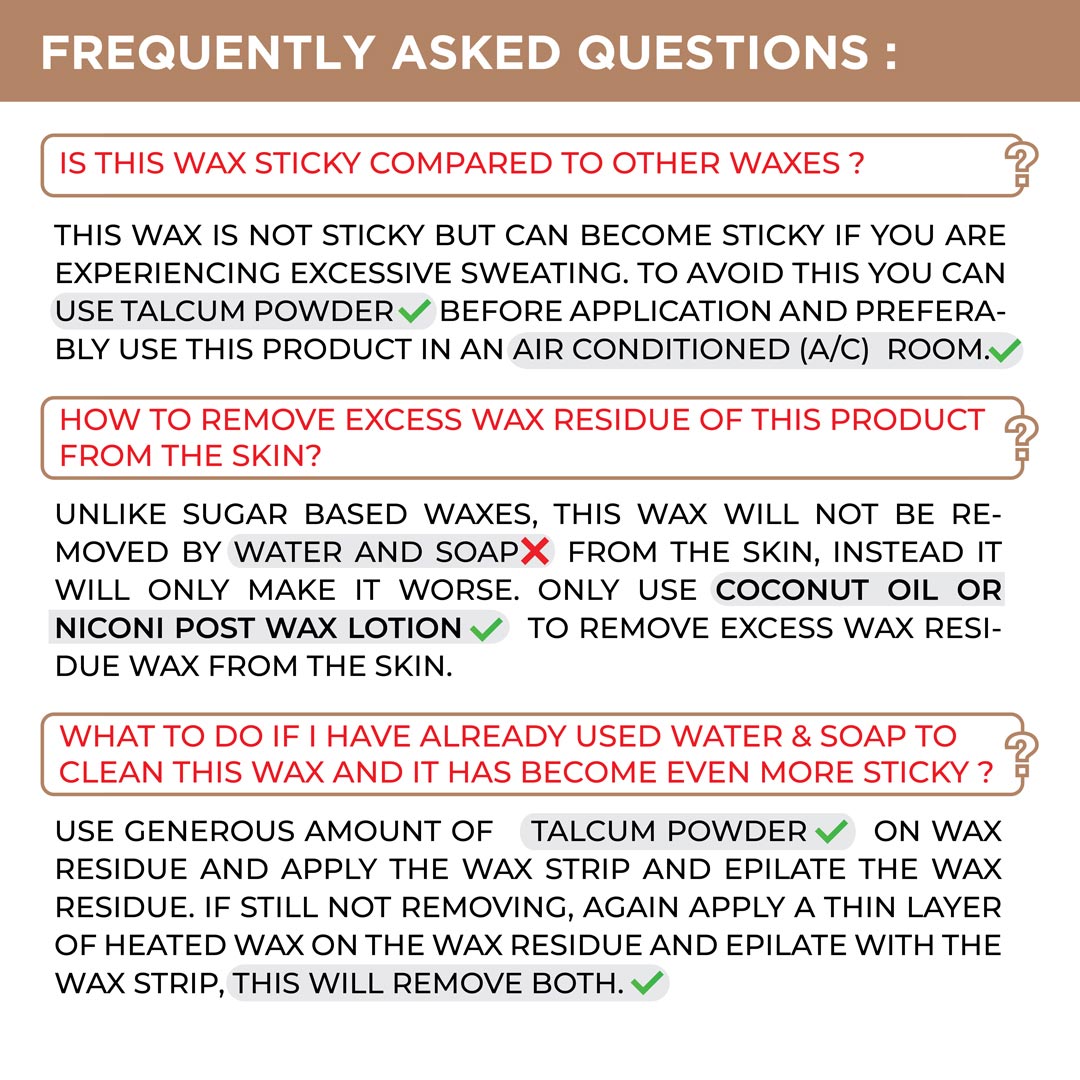 NICONI Painless Liposoluble Hair Removal Wax (Dark Chocolate)