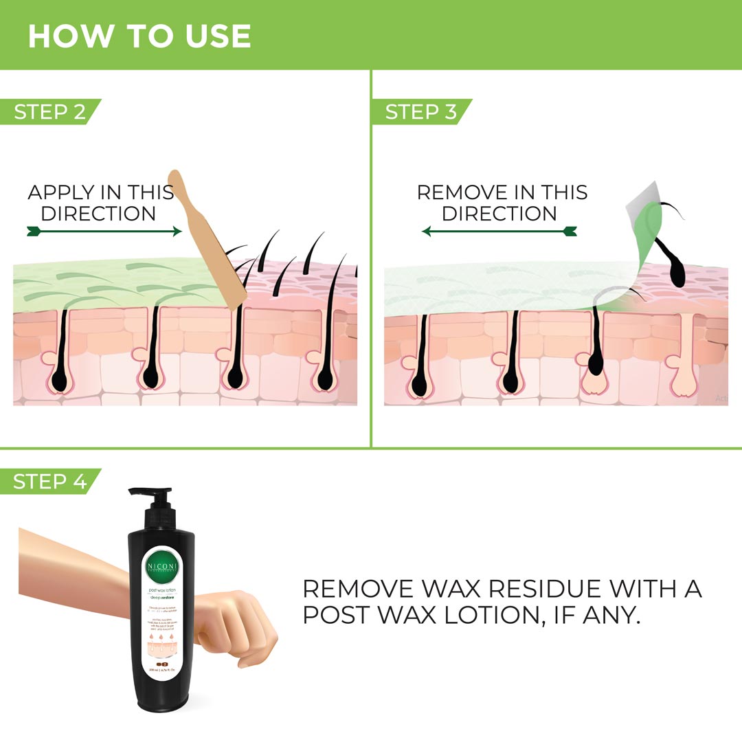 NICONI Painless Liposoluble Hair Removal Wax (Green Apple)