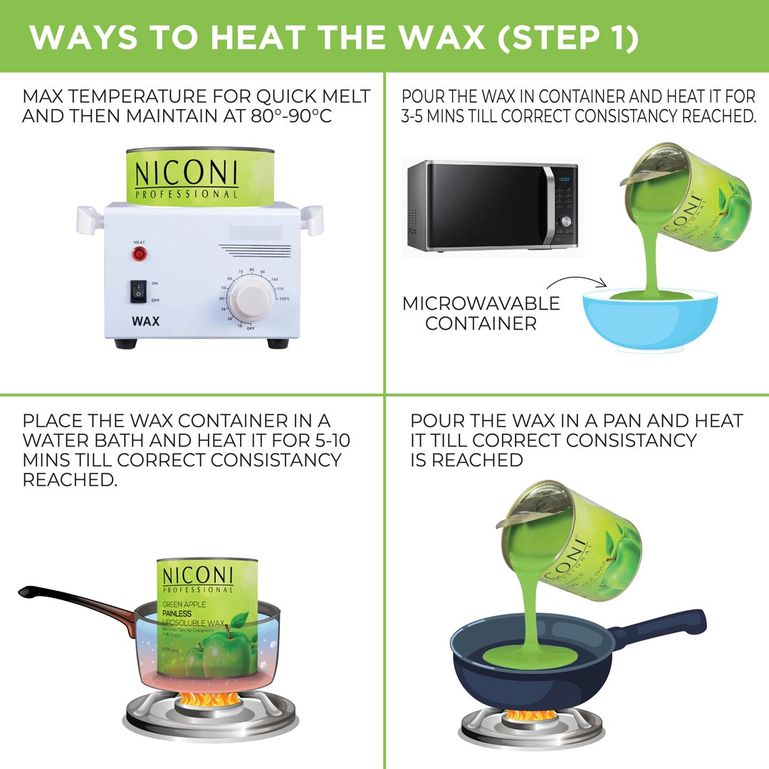 NICONI Painless Liposoluble Hair Removal Wax (Green Apple)