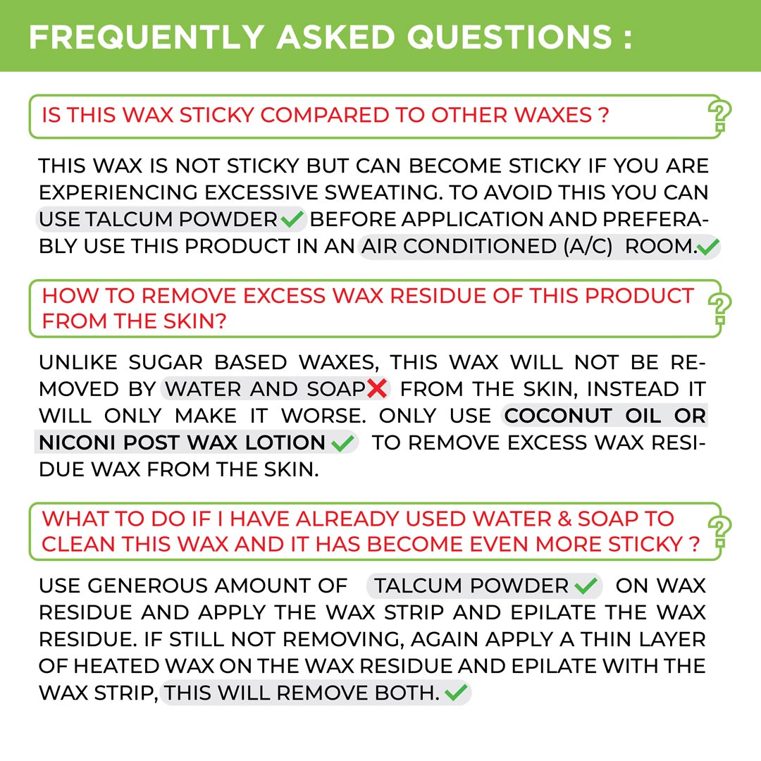 NICONI Painless Liposoluble Hair Removal Wax (Green Apple)