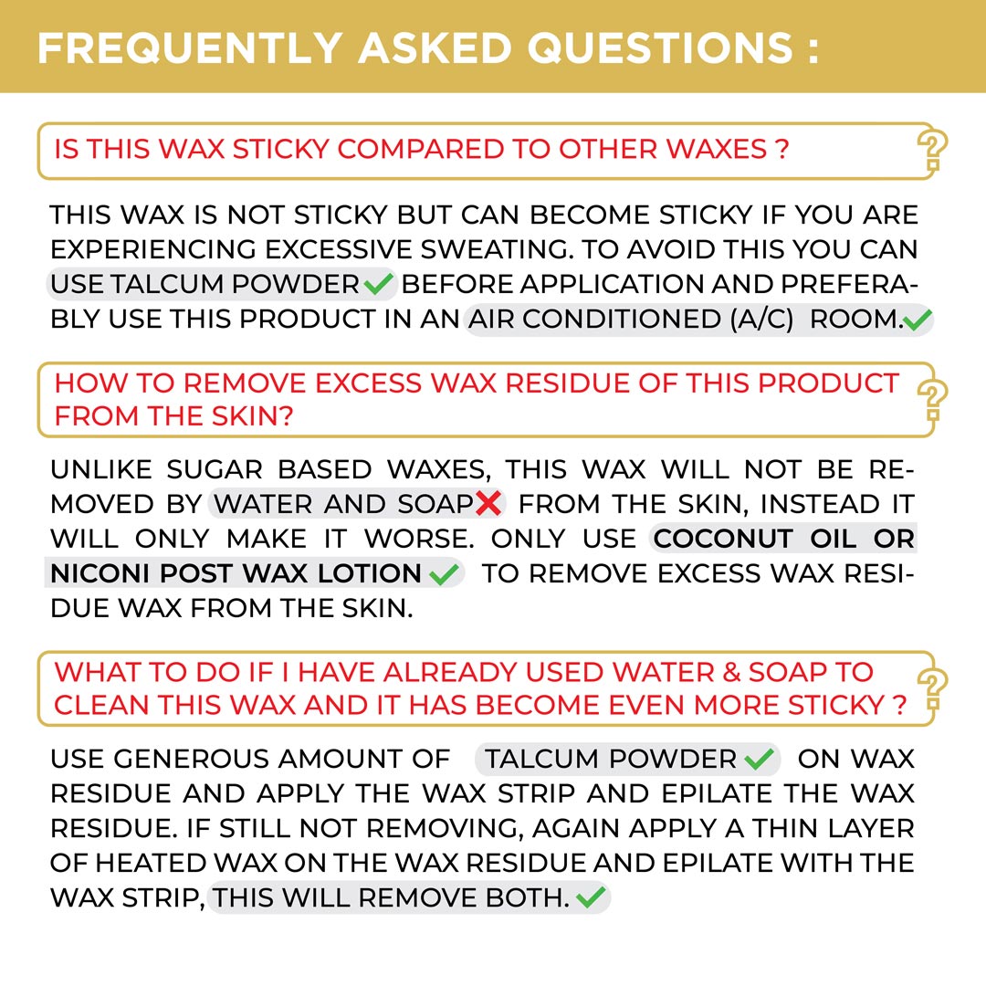 NICONI Painless Liposoluble Hair Removal Wax (White Chocolate)