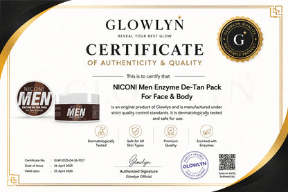 NICONI Men Enzyme De-Tan Pack For Face & Body | Buy 1 Get 1 Free🥳