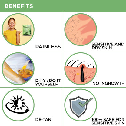 NICONI Painless Liposoluble Hair Removal Wax (Aloe Vera)